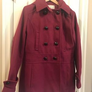 Kensie Hooded Wool Peacoat